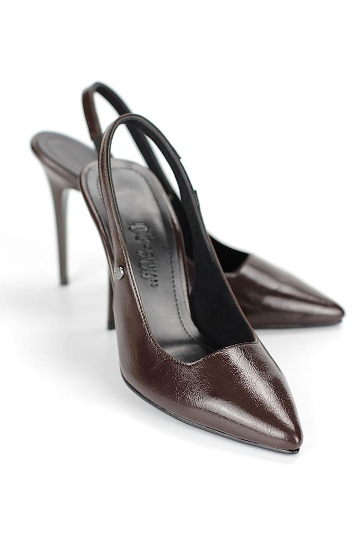 Fiore Ayakkabı Zerina Kahverengi Rugan Esnek Yumuşak Kaymaz Taban İnce Topuklu (11cm) Kadın Stiletto