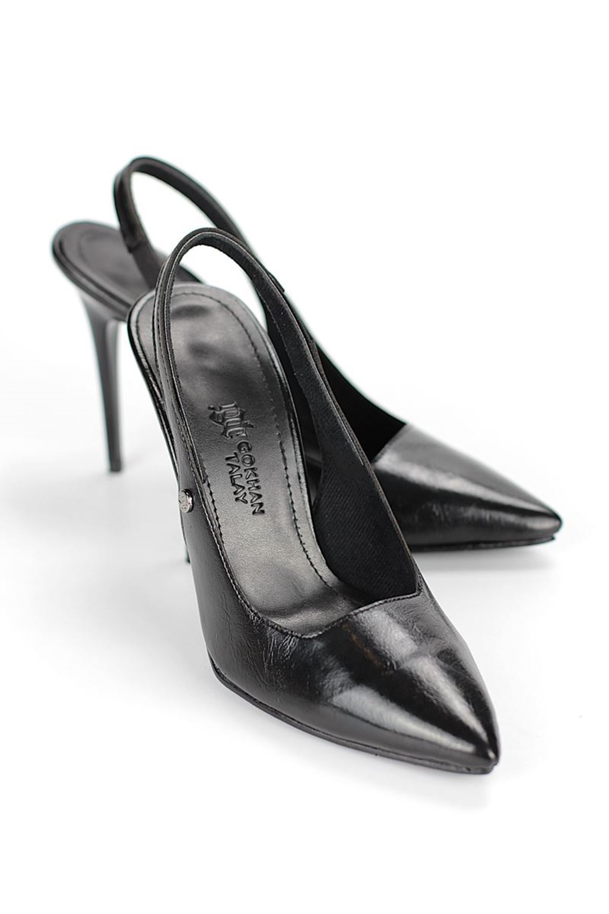 Fiore Ayakkabı Zerina Siyah Rugan Rugan Esnek Yumuşak Kaymaz Taban İnce Topuklu (11cm) Kadın Stiletto