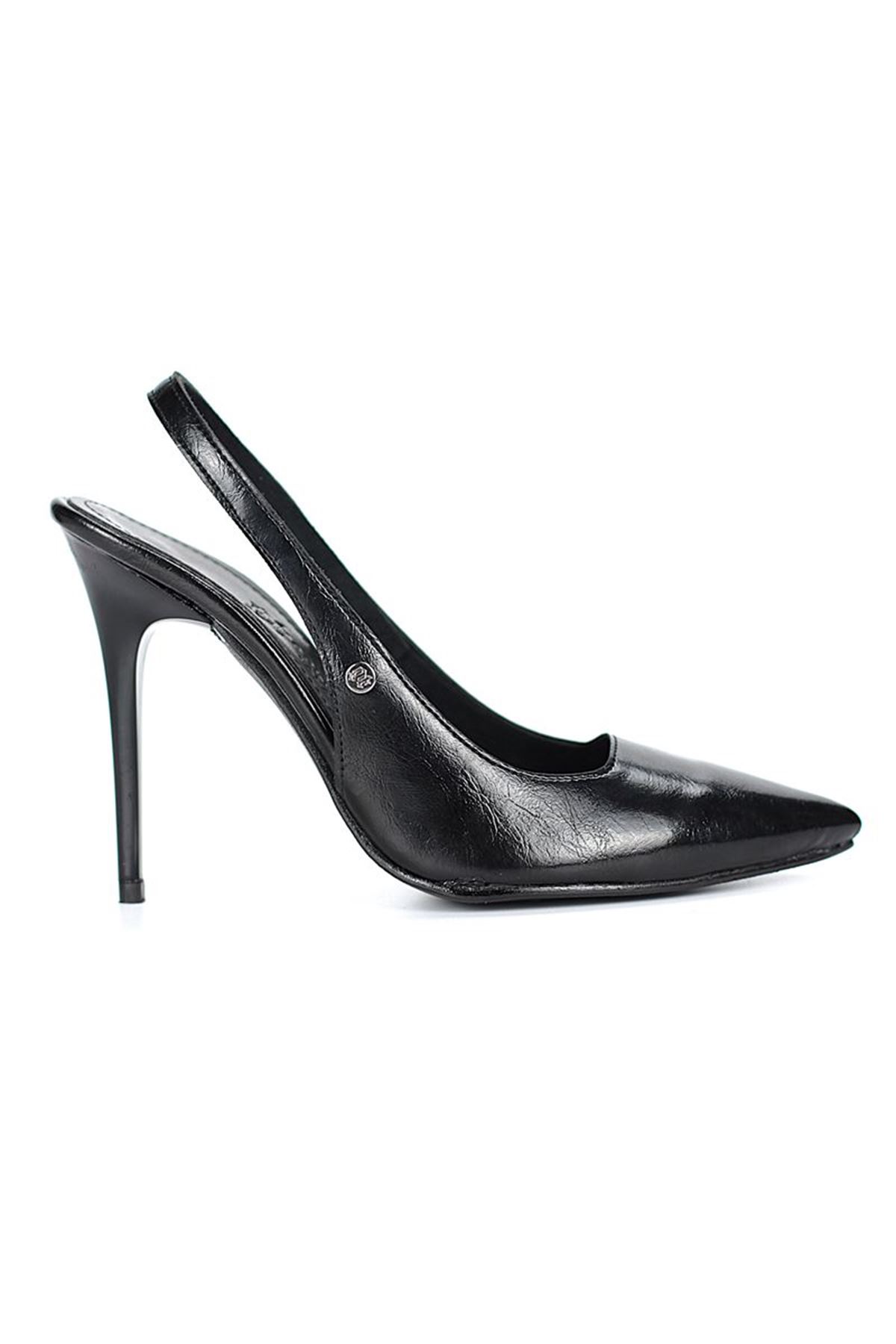 Fiore Ayakkabı Zerina Siyah Rugan Rugan Esnek Yumuşak Kaymaz Taban İnce Topuklu (11cm) Kadın Stiletto