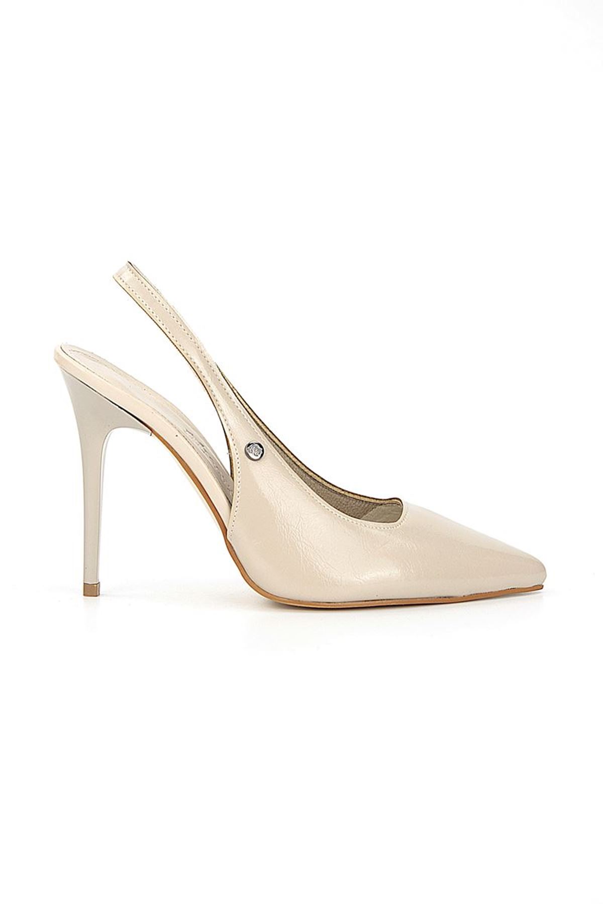 Fiore Ayakkabı Zerina Bej Rugan Esnek Yumuşak Kaymaz Taban İnce Topuklu (11cm) Kadın Stiletto