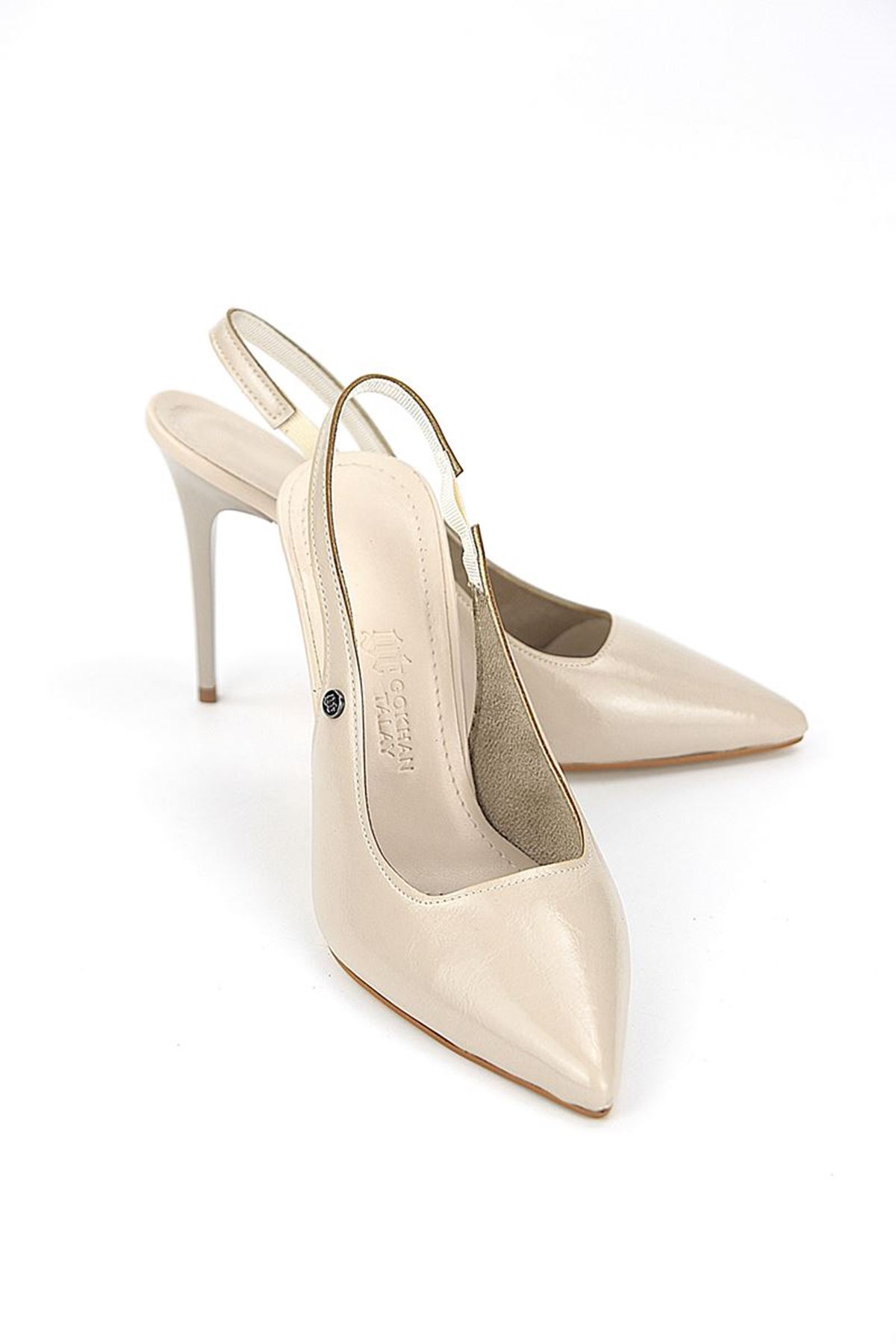 Fiore Ayakkabı Zerina Bej Rugan Esnek Yumuşak Kaymaz Taban İnce Topuklu (11cm) Kadın Stiletto