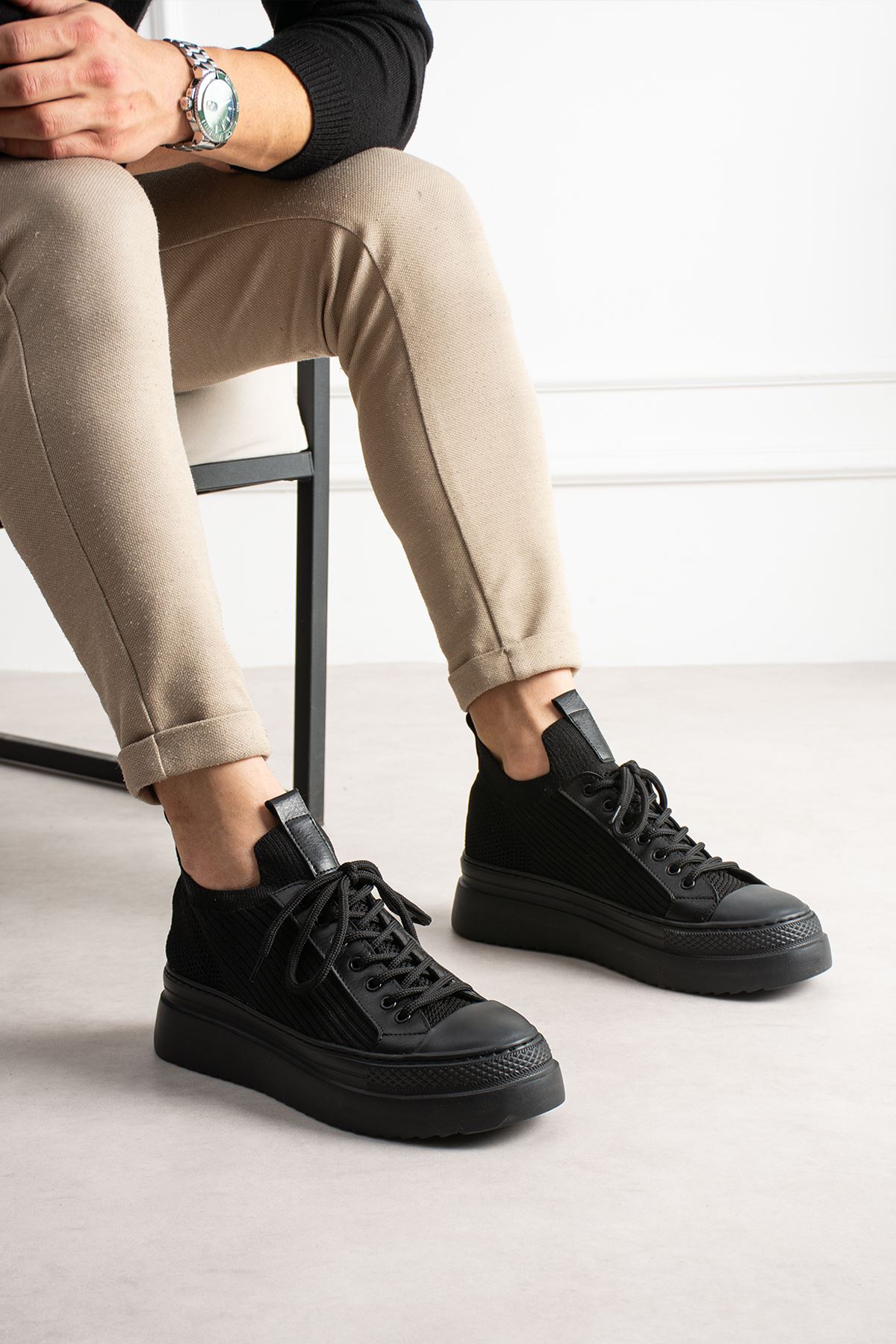 MN2601 - Triko Erkek Ayakkabı SIYAH