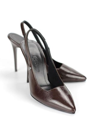 Gökhan Talay Zerina Kahverengi Rugan Esnek Yumuşak Kaymaz Taban İnce Topuklu (11cm) Kadın Stiletto