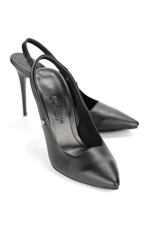 Gökhan Talay Zerina Siyah Cilt Esnek Yumuşak Kaymaz Taban İnce Topuklu (11cm) Kadın Stiletto