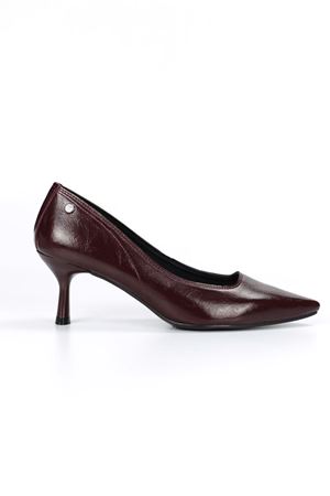 Fiore Ayakkabı Zelia Esnek Yumuşak Kaymaz Taban (4 cm) Bordo Rugan Kadın Topuklu Ayakkabı