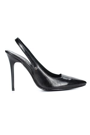 Fiore Ayakkabı Zerina Siyah Rugan Rugan Esnek Yumuşak Kaymaz Taban İnce Topuklu (11cm) Kadın Stiletto