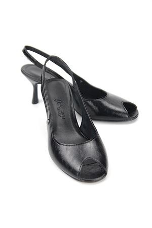 Fiore Ayakkabı Calvera Peep Toe Fındık Burun (4/6 cm) Siyah Rugan Kadın Topuklu Ayakkabı