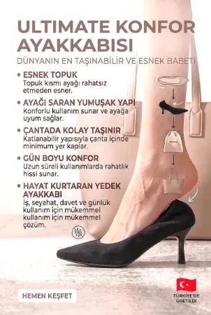 Saphine Esnek Yumuşak Kaymaz Taban Katlanabilir (4/6 cm) Siyah Süet Sivri Burun Kadın Ayakkabı