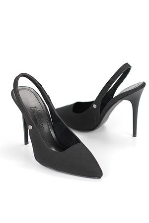 Zerina Siyah Süet Esnek Yumuşak Kaymaz Taban İnce Topuklu (11cm) Kadın Stiletto