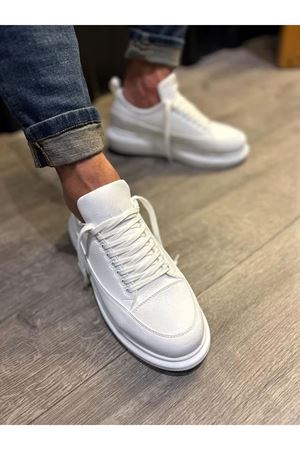 JY914 Drake Bağcıklı Cilt Erkek Günlük Sneaker Ayakkabı CBT Beyaz