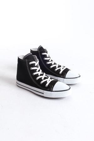 JY0423 AXE Bağcıklı Keten Kumaş Erkek Günlük Sneaker Ayakkabı KBT - Siyah