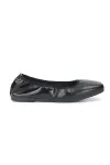 Uliana Kadın Köşeli Burun Esnek Taban Katlanabilir Siyah Rugan Babet Ayakkabı