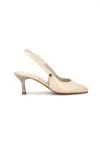 Calvera Peep Toe Bej Fındık Burun Kadın (4/6 cm) Topuklu Ayakkabı