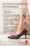 Saphine Esnek Yumuşak Kaymaz Taban Katlanabilir (4/6 cm) Siyah Cİlt Sivri Burun Kadın Ayakkabı