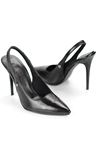 Zerina Siyah Rugan Rugan Esnek Yumuşak Kaymaz Taban İnce Topuklu (11cm) Kadın Stiletto