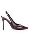Zerina Bordo Rugan Esnek Yumuşak Kaymaz Taban İnce Topuklu (11cm) Kadın Stiletto