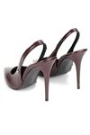 Zerina Bordo Rugan Esnek Yumuşak Kaymaz Taban İnce Topuklu (11cm) Kadın Stiletto