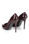 Arabella Esnek Yumuşak Kaymaz Taban (11 cm) Bordo Rugan Kadın Topuklu Ayakkabı