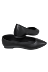Oksamaye Kadın Siyah Sivri Burun Babet Günlük Şık Düz Ayakkabı