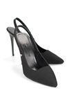Zerina Siyah Süet Esnek Yumuşak Kaymaz Taban İnce Topuklu (11cm) Kadın Stiletto