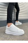 JY007 Alba Bağcıksız Cilt Erkek Günlük Sneaker Ayakkabı CBT Beyaz