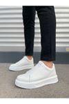 JY007 Alba Bağcıksız Cilt Erkek Günlük Sneaker Ayakkabı CBT Beyaz