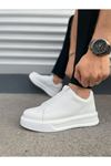 JY007 Alba Bağcıksız Cilt Erkek Günlük Sneaker Ayakkabı CBT Beyaz