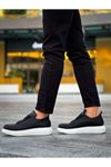 JY814 Axel Bağcıklı Cilt Erkek Günlük Sneaker Ayakkabı CBT Siyah
