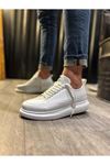 JY914 Drake Bağcıklı Cilt Erkek Günlük Sneaker Ayakkabı CBT Beyaz