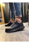 JY914 Drake Bağcıklı Cilt Erkek Günlük Sneaker Ayakkabı CST Siyah