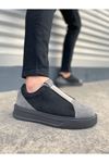 JY007 Alba Bağcıksız Süet Erkek Günlük Sneaker Ayakkabı SST Gri/Siyah