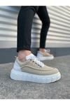 JY010 Cloud Bağcıklı Süet Erkek Günlük Sneaker Ayakkabı SBT - Krem/Beyaz