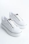 MINA Bağcıklı Ortopedik Taban Kadın Sneaker Spor Ayakkabı CBT - Beyaz/Gümüş
